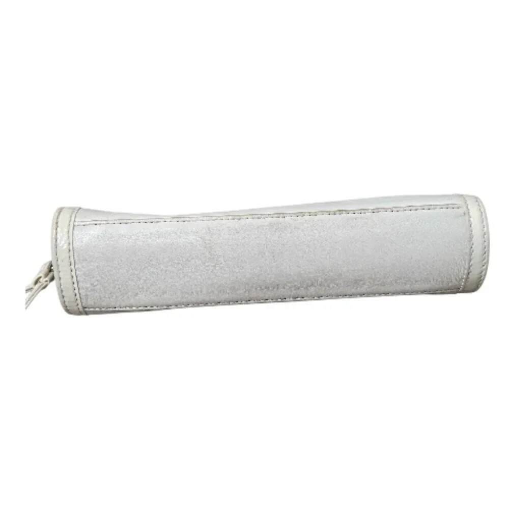 Coach Soho Rare Kisslock Framed Vintage Leather Ivory Clutch Wristlet Bag